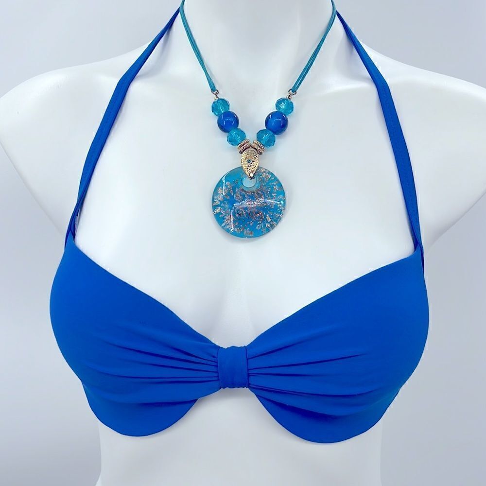 J Crew 32 D royal blue bikini top